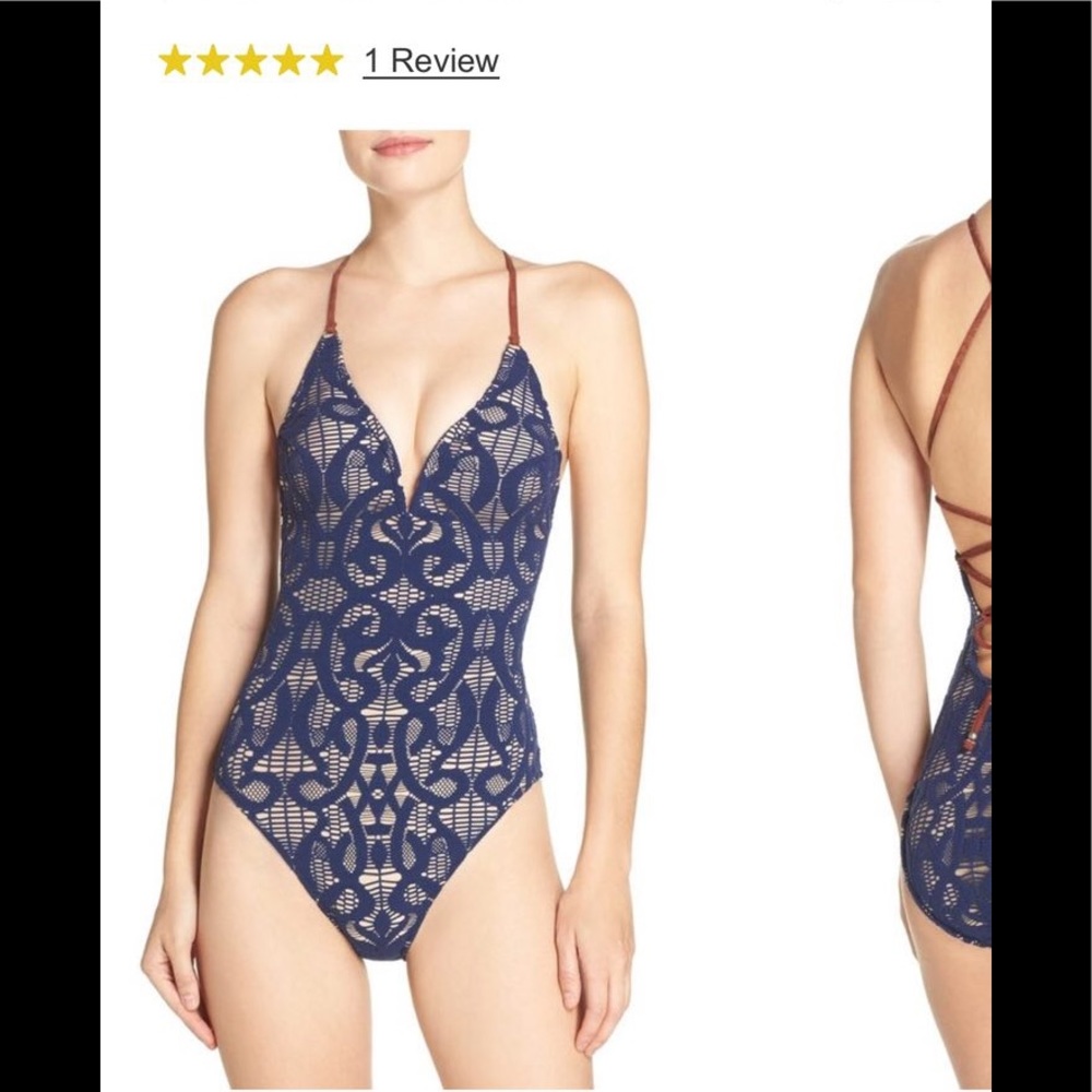BRAND-NEW Nanette Lepore Lace Swimsuit in Navy